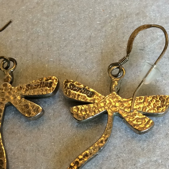 FINAL SALE PRICE Silver Inlaid Dragonfly Set with Opal Accents - Picture 5 of 6